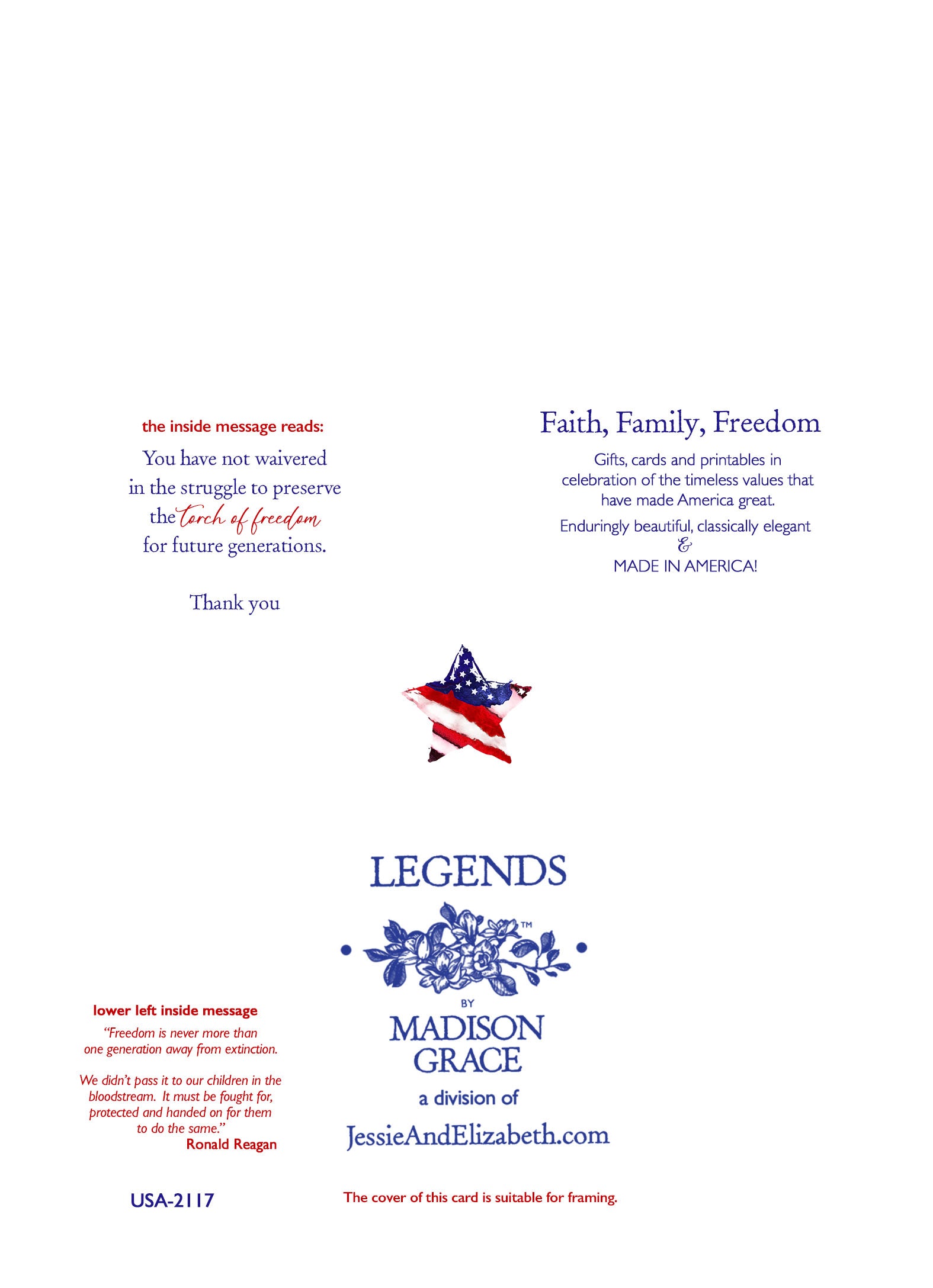 Patriotic Greeting Card ~ The torch of freedom