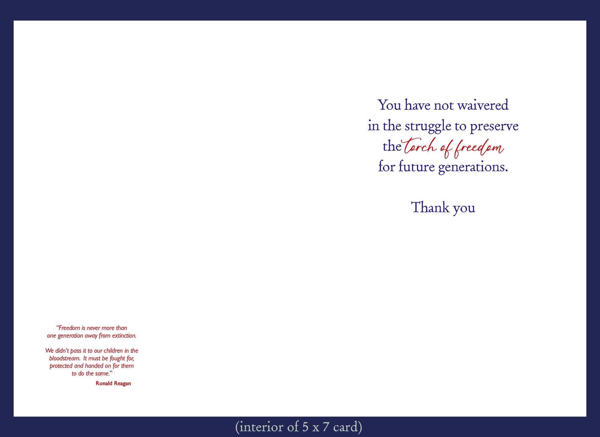 Patriotic Greeting Card ~ The torch of freedom